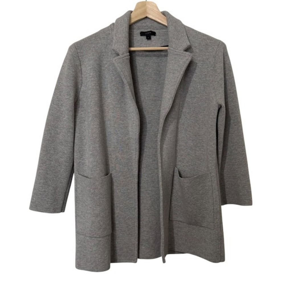 J.Crew Light Gray Sophie Open Front Sweater Blazer Jacket Womens S